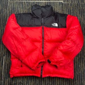 The north face red & black puffer jacket Mens M